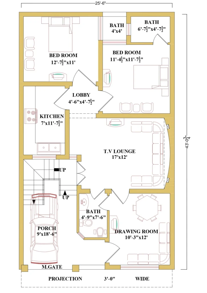 4 Marla House Plan