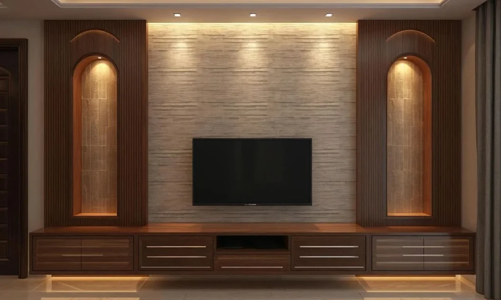 TV lounge media wall design