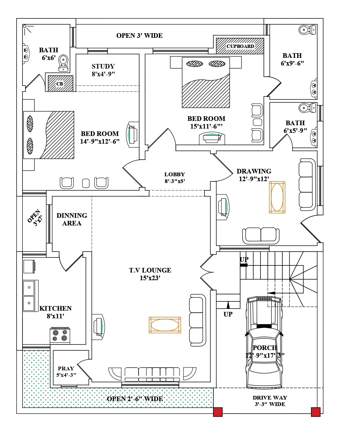 7 Marla House Plan