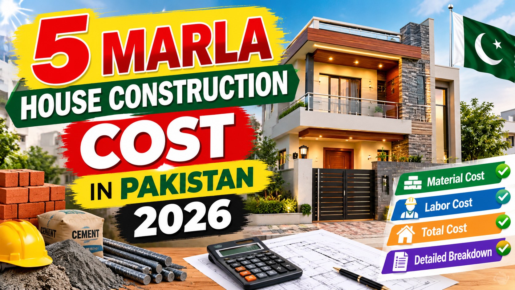 5 Marla house construction cost in Pakistan 2026